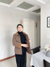 俞兆林（YUZHAOLIN）媽媽裝秋冬季毛呢中老年女裝加絨加厚外套女2024新款洋氣短款大衣 F7GGGGG47 咖色（上衣） XL  建議90-105斤 曬單實(shí)拍圖