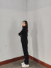 BRELRMON抓絨衣褲男女搖粒絨打底衫上衣純色寬松衛衣套裝加厚運動(dòng)褲保暖褲 802黑色-女 XL 曬單實(shí)拍圖