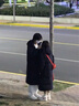DGOV長(cháng)款羽絨服女中戲冬季棉衣2025新款韓版過(guò)膝加厚寬松情侶棉服 黑色【 zt 】 M 【115-130斤】 曬單實(shí)拍圖