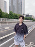 至濤冰絲漸變短袖襯衫男士春秋夏季款寬松休閑男裝潮男生長(cháng)袖襯衣外套 K34黑色 【短袖】 M 曬單實(shí)拍圖