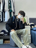栩狼美式復古vibe褲子高街水洗做舊牛仔褲男修身黃泥染微喇叭直筒長褲 黃泥色 L（110-120斤） 曬單實拍圖