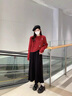 唐菓蜜針織連衣裙女2024秋冬新款女裝韓版時(shí)尚百搭減齡風(fēng)新年紅色套裝裙 紅色毛衣+黑色吊帶裙 M 曬單實(shí)拍圖