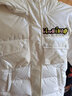 李寧童裝兒童羽絨服女童中長(cháng)款冬季連帽加厚保暖韓版羽絨外套 乳白色 140 曬單實(shí)拍圖