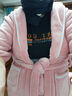貓人（MiiOW）珊瑚絨睡袍秋冬季長(cháng)款加厚加絨保暖甜美愛(ài)浴袍晨袍韓版大碼女士 女袍V密粉色 2XL 曬單實(shí)拍圖