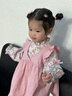 幼歌（YOUGE）【juju的花園】嬰幼兒春季品小花印花粉嫩碎花連衣裙套裝 白底小粉花 連衣裙 80 cm 曬單實(shí)拍圖