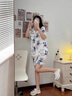 映雯情侶睡衣卡通夏款棉短袖卡通寬松大碼一男一女學(xué)生家居服兩件套夏 雙短三眼仔 女L100-125斤棉 曬單實(shí)拍圖