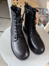 狄德拉大碼41-43真皮馬丁靴女2025冬季新款英倫風(fēng)加絨加厚百搭平底短靴 黑色 單里1993 40 (250mm) 曬單實(shí)拍圖