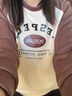 歐洛黛衛(wèi)衣女加絨春裝女外套秋冬新款寬松插肩袖慵懶風(fēng)小眾女裝長(zhǎng)袖上衣 杏拼咖啡袖（RESPECT)薄款 M 曬單實(shí)拍圖
