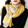 豐紫隅薄款內蒙古羊毛黃色波點(diǎn)羊毛圍巾女秋冬百搭長(cháng)款保暖圍脖 曬單實(shí)拍圖