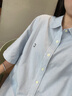 COVERNAT23年夏季新品休閑短袖襯衫男女同款 C字母牛津條紋襯衫外套半袖 淺藍色 M 曬單實拍圖