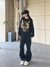 杜小閑加絨牛仔褲男秋冬季新款vibe加厚休閑褲子男高街美式直筒微喇長褲 K821 米白 常規(guī) XL [建議120-140斤] 曬單實拍圖