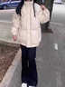 派吉鯊設計感小眾pu皮服女大碼mm棉服女加厚寬松情侶面包服2025年秋冬 咖色 S 建議70-95斤 曬單實(shí)拍圖
