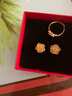 EVLUO LA大號玫瑰花18K黃金耳釘女款大花朵耳墜耳飾999足金送花戒指耳環(huán) 實(shí)心大花耳釘(崧戒指) 曬單實(shí)拍圖
