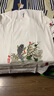 簡(jiǎn)拓夏季薄款中國風(fēng)重工刺繡純棉短袖T恤 學(xué)生情侶裝體恤男大碼半袖衫 2012白色 4XL 曬單實(shí)拍圖
