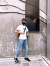 益帛冰絲牛仔褲男士夏季新款韓版淺色破洞彈力修身小腳直筒九分褲子男 淺藍(lán)色 30【建議110斤-120斤】 曬單實(shí)拍圖