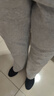 奧絲婕（Aosijie）高端品牌 羊毛呢微喇褲女2025秋冬新款高腰休閑垂感喇叭直筒長褲 燕麥米色 XL /29 曬單實(shí)拍圖