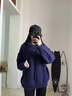 杰麗·莫克日系復(fù)古連帽毛衣男女秋冬慵懶風(fēng)潮牌百搭情侶抽繩套頭針織衫衛(wèi)衣 藏藍(lán)色 M （建議95-120斤） 曬單實(shí)拍圖
