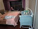 coolbaby 嬰兒床拼接大床新生兒bb床便攜移動(dòng)折疊多功能寶寶床尿布臺 升級plus【床+折疊床墊 +置物籃+搖擺桿+玩具 曬單實(shí)拍圖
