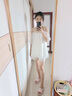莫代爾性感睡衣女款2025新款夏季薄款大碼蕾絲吊帶網(wǎng)紗純欲風(fēng)家居服套裝 白色(雙層版)+短褲 L 105-125斤 曬單實(shí)拍圖