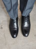 Walker Shop皮鞋男2026新款男士高端皮鞋牛皮商務(wù)正裝鞋子休閑系帶內增高男鞋 黑色 41 曬單實(shí)拍圖
