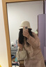西遇赫本風(fēng)毛呢外套2025春新款小眾粉色牛角扣大衣連帽外套女 粉色 M 曬單實(shí)拍圖