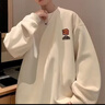 海迪洛春秋季長袖T恤男寬松麂皮絨上衣服衛(wèi)衣男女情侶青少年冬季打底衫 深灰色_常規(guī)e16 XL （建議110-130斤） 曬單實拍圖