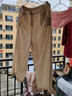 皮爾卡丹（pierre cardin）23年新款亞麻闊腿褲女夏季薄款寬松棉麻褲女裝白色直筒褲子九分褲 麻本色 杏色 2XL 【130-145斤】 曬單實(shí)拍圖