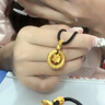 中國(guó)黃金（CHINA GOLD）蓮花平安扣黃金吊墜女款足金花型項(xiàng)鏈七夕生日禮物女生送女友老婆 蓮花平安扣項(xiàng)繩-約1.2g 曬單實(shí)拍圖