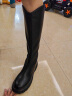 百丽显瘦长筒靴女商场同款增高弹力靴加绒A1V1DDG3 黑色 38 实拍图