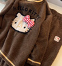 果殼（Gukoo）睡衣女秋冬半邊絨睡衣HelloKitty可愛(ài)女士家居服套裝 咖啡色 M  曬單實(shí)拍圖