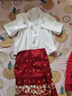 韞舜兒童馬面裙?jié)h服男童女童春夏季女孩國(guó)學(xué)服中國(guó)風(fēng)古裝舞臺(tái)表演出服 紅色 【鶴鳴九洲】 140cm 曬單實(shí)拍圖