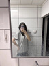 棉致正肩涼感純棉短袖T恤女夏季新款2024年寬松休閑半袖薄款體恤上衣 灰色【0708高品質(zhì)20.5】 L 100-110斤 曬單實(shí)拍圖