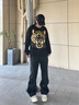杜小閑加絨牛仔褲男秋冬季新款vibe加厚休閑褲子男高街美式直筒微喇長褲 K821 米白 常規(guī) XL [建議120-140斤] 曬單實拍圖