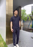 羅蒙（ROMON）父親節(jié)禮物兩件套爸爸短袖t恤夏季短袖運動套裝中年彈力冰絲休閑 藏青 【短袖+長褲】 180/92A 建議130-150斤 曬單實拍圖