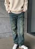 ABLE JEANS【直筒滑板褲】男裝復古百搭顯高水洗直筒牛仔褲男士 黃泥藍 33 /32 曬單實(shí)拍圖