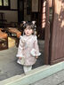 班喜迪女童漢服連衣裙秋冬裝洋氣寶寶國風(fēng)旗袍裙周歲禮服兒童公主裙冬季 粉色 110 cm 曬單實(shí)拍圖