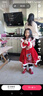 蟻派女童旗袍連衣裙冬季唐裝漢服2024新款兒童紅色拜年服喜慶公主裙子 紅色(披肩珍珠拜年服) 120 建議5-6歲 (身高115左右) 曬單實(shí)拍圖