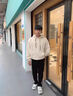 YOOOURTHING美式重磅衛(wèi)衣男春秋冬季新款潮牌oversize連帽加絨加厚情侶外套男 杏色 常規(guī) L 建議（110-145斤） 曬單實(shí)拍圖