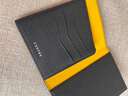COGURE真皮日式護照包證件包多功能護照夾男士女士卡包高端送禮 黑色+黃色 曬單實(shí)拍圖
