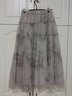 紫涵網(wǎng)紗雪紡半身裙國風(fēng)印花秋季松緊腰長(cháng)裙小個(gè)子蛋糕裙 蒹葭灰 L 曬單實(shí)拍圖