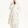 VEROMODA羽絨服24冬新款貉子毛連帽暗紋長款90絨收腰324412012 蜜乳白色 165/84A/M 曬單實拍圖