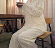 朵朵·可可秋冬季新款柔軟提花針織簡(jiǎn)約休閑女軟綿綿家居服長(cháng)袖睡衣套裝 米白 M (160) 曬單實(shí)拍圖