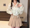愛麥依小清新甜美碎花雪紡襯衫防曬衣女裝夏季長袖薄款開衫上衣短款外套 白色花【關(guān)注店鋪優(yōu)先發(fā)貨】 2XL 136-150斤 曬單實(shí)拍圖