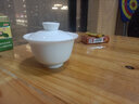 景德鎮高檔白瓷蓋碗大茶杯羊脂玉泡茶碗帶蓋單個(gè)加厚三才茶具套裝 1【全茶類(lèi)】三青蓋碗180ml 曬單實(shí)拍圖