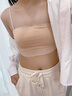 俞兆林（YUZHAOLIN）舞蹈生專用防滑防走光無肩帶打底抹胸內(nèi)衣內(nèi)搭一片式裹胸美背文胸 NSDYT-2427香檳白 75B 34/75【ABC通杯，厚度0.8c左右】 曬單實(shí)拍圖
