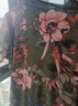 勤馳高領(lǐng)短袖女高檔網(wǎng)紗夏季時(shí)尚洋氣印花半高領(lǐng)短袖上衣女氣質(zhì)修身 綠色 2XL 建議115125斤 曬單實(shí)拍圖