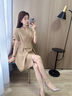 晨芙短袖西裝連衣裙女夏季通勤高級感氣質工作服小個子高端職業(yè)裝裙子 咖啡色 S 建議80-95斤 曬單實拍圖