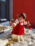 幼歌（YOUGE）新年嬰幼兒龍年新中式夾棉連衣裙小立領(lǐng)防風(fēng)保暖假兩件裙子 甜美紅 80 cm 曬單實(shí)拍圖