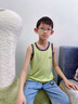 莫代爾童裝兒童莫代爾薄款背心夏季2024新款男女童無袖t恤打底上衣外穿 綠色【d178】+藍色【d178】  160cm適合150-160cm10-12歲 曬單實拍圖