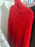 AMII女裝2025冬季極簡(jiǎn)高領(lǐng)麻花毛衣女寬松精梳毛織套頭前短后 正紅 S 155/80A 曬單實(shí)拍圖